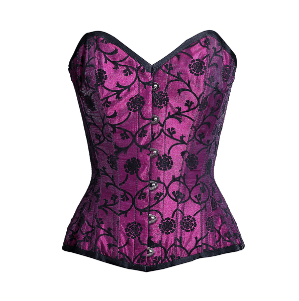 Kirsty Overbust Corset In Tissue Flocking - Corsets Queen US-CA