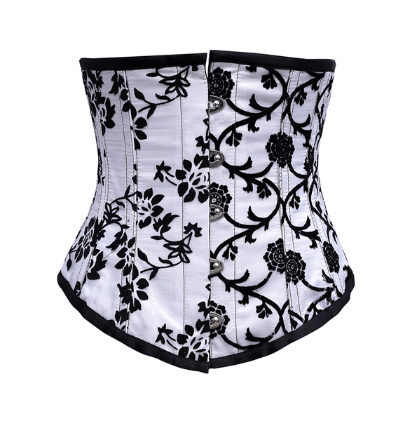 Leah  Underbust Corset In Tissue Flocking - Corsets Queen US-CA