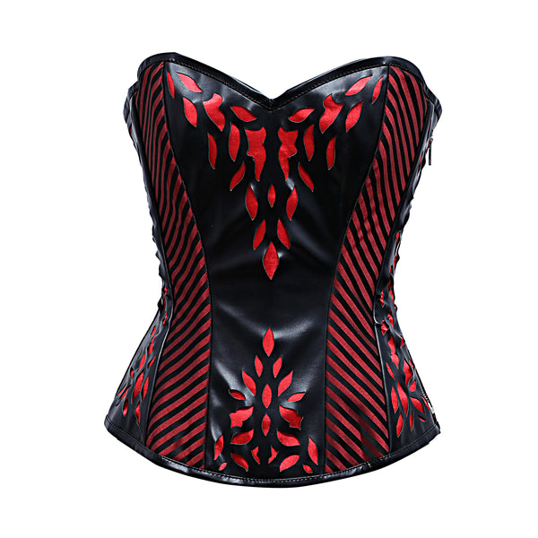 Marloes Black & Red Gothic Overbust Corset - Corsets Queen US-CA