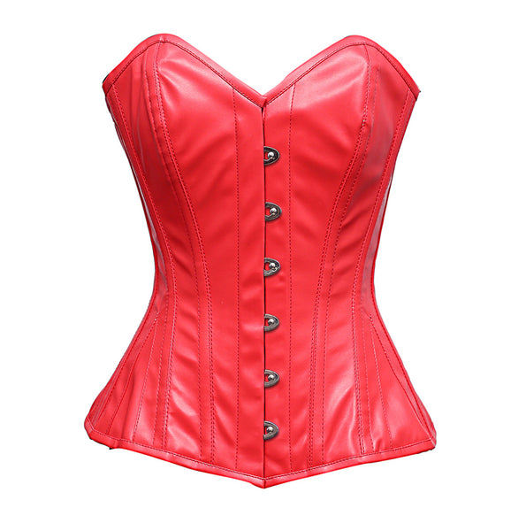 Buy Leather Corset Authentic Victorian Style Overbust Steel Boned Basque  Online in India 