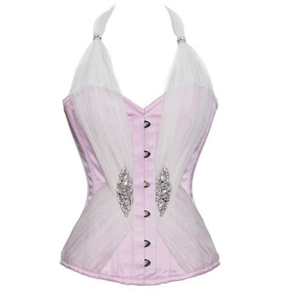 Diop Pink Satin Tied Up In Cupcakes Corset - Corsets Queen US-CA