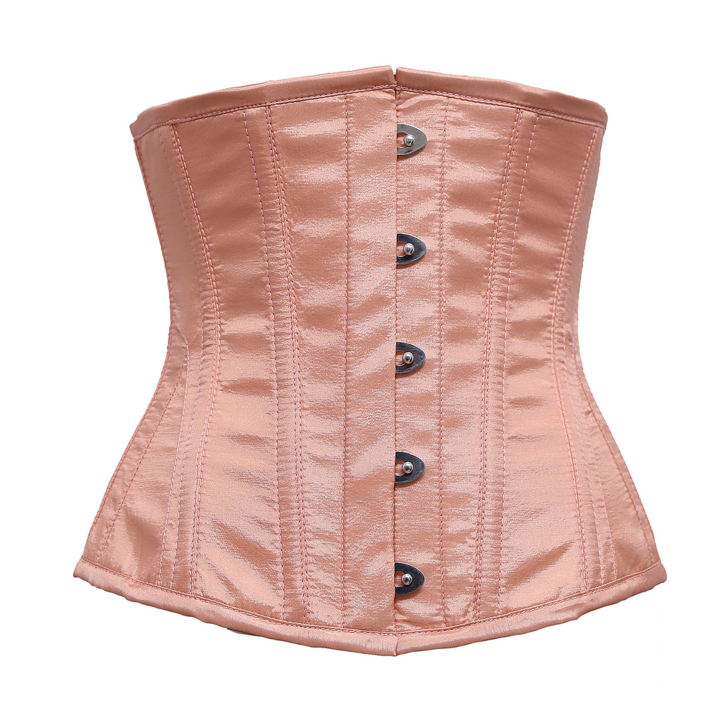 Latham Peach Taffeta Underbust Corset - Corsets Queen US-CA