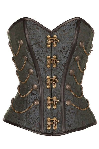 Wyile Black Steampunk Corset With Chains - Corsets Queen US-CA