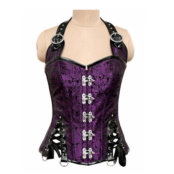 Barr Gothic Overbust Corset With Shoulder Strap - Corsets Queen US-CA