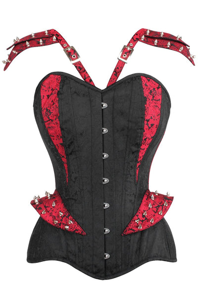 Ighalo Studded Brocade Steampunk Overbust Corset - Corsets Queen US-CA