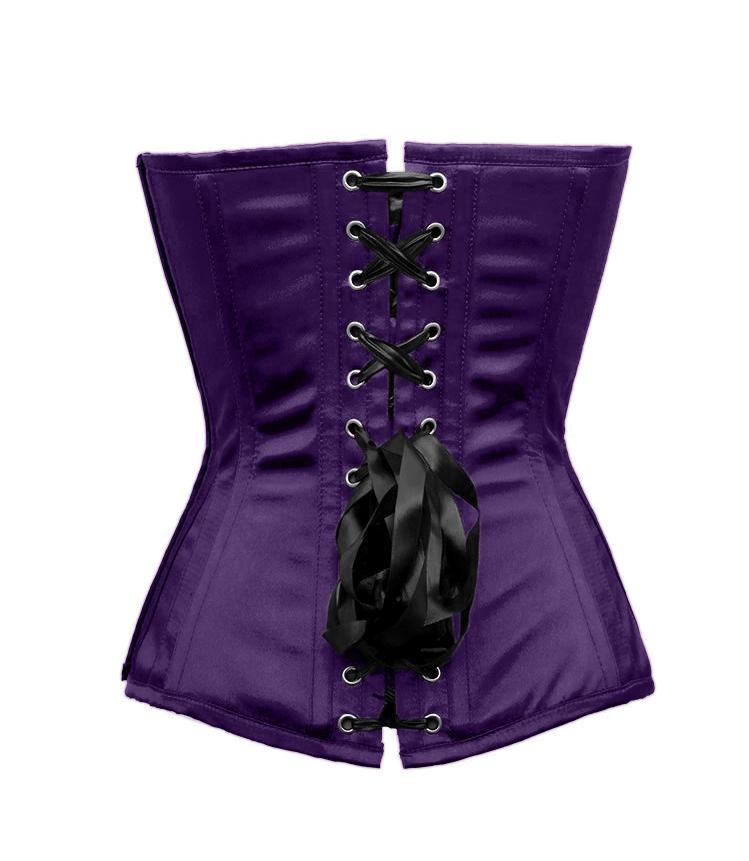 Elegant overbust corset in purple satin