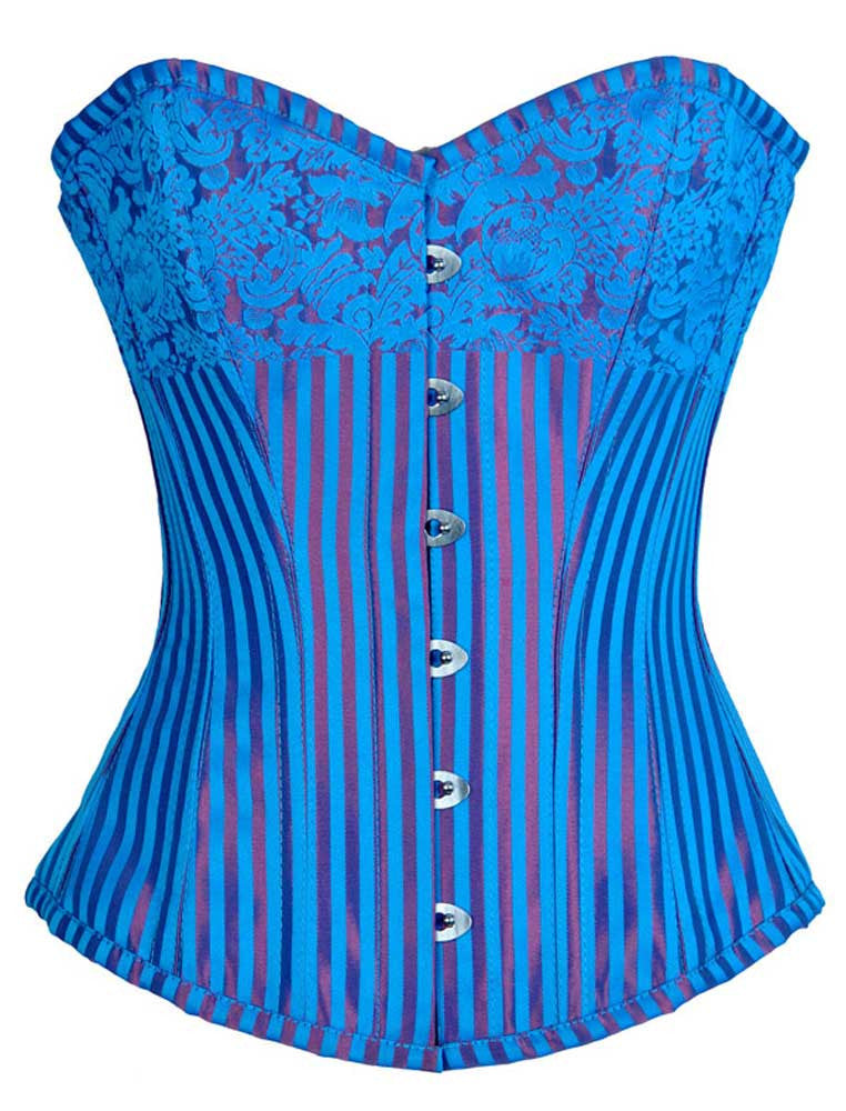 ELEGANT TURQUOISE/ RED STRIPE BRO - Corsets Queen US-CA