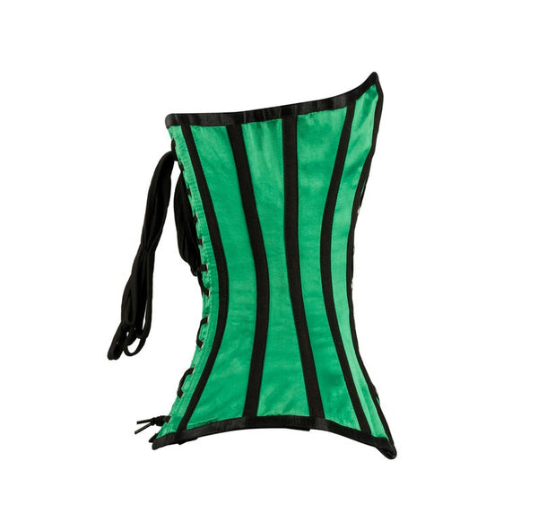 Deschamps Green Satin Overbust Corset main image 0