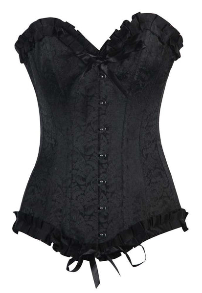 EB-9051 BLACK BRO-100 WITH FRILL - Corsets Queen US-CA