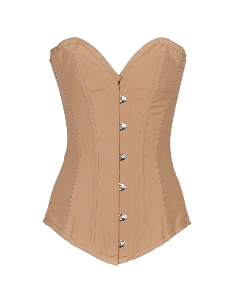 Long Line over bust corset with silver clasp — Steel Bones