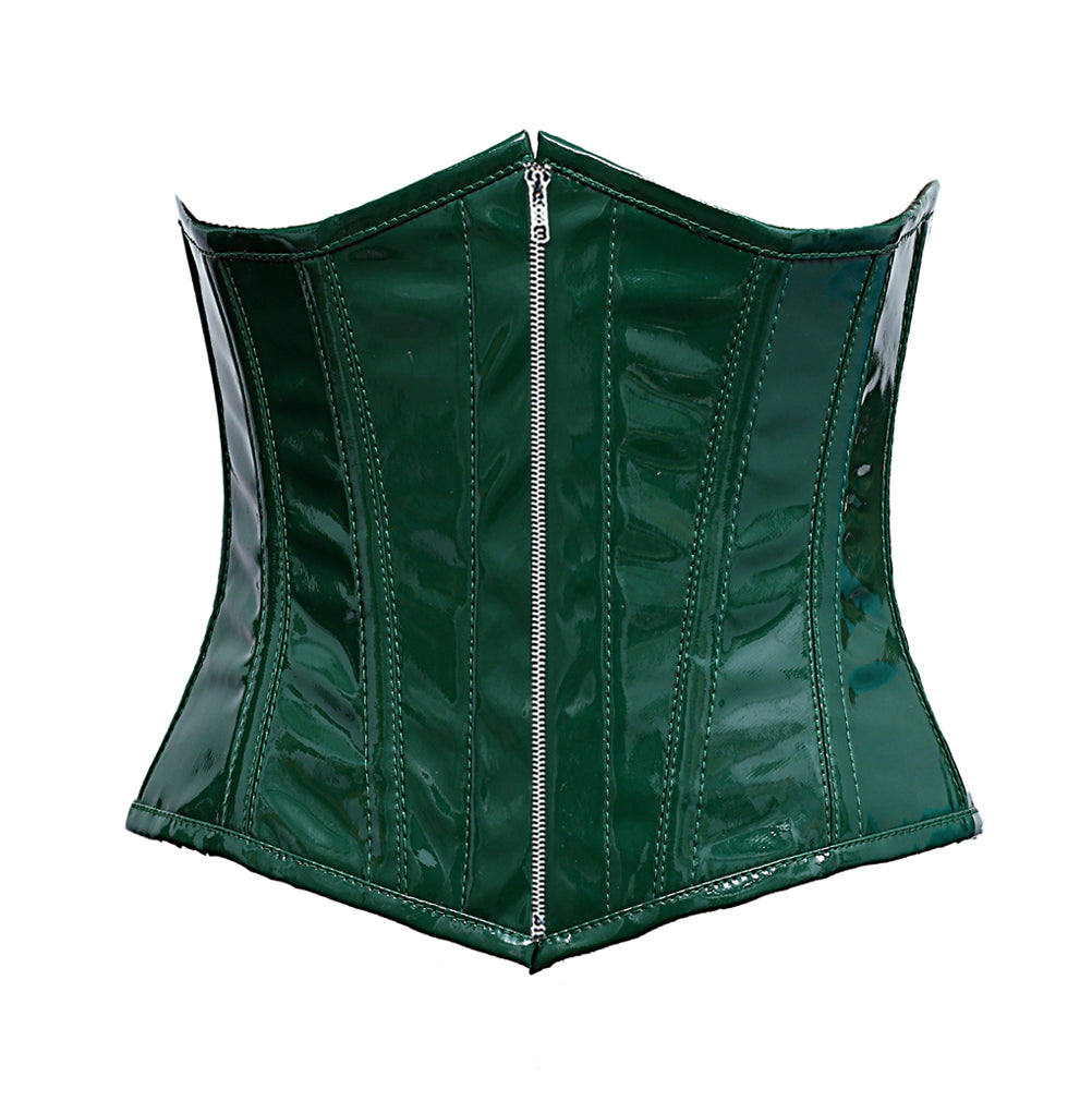 Megane Green PVC Steel Boned Underbust Corset