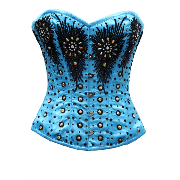 Lindsiy Embroidery Overbust Corset - Corsets Queen US-CA