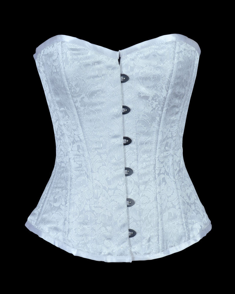 Xandra White Brocade Waist Training Corset- White Corset Under Wedding Dress- White Corsets For Cheap– Corsets Queen US-CA Xandra White Brocade Waist Training Corset- White Corset Under Wedding Dress- White Corsets For Cheap– Corsets Queen US-CA