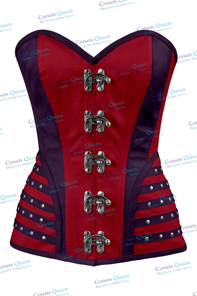 Alany Steampunk Corset- Purple And Black Gothic Dress – Corsets