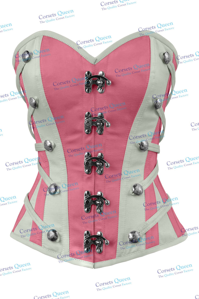 Lucian Satin Overbust Corset With Buckles - Corsets Queen US-CA