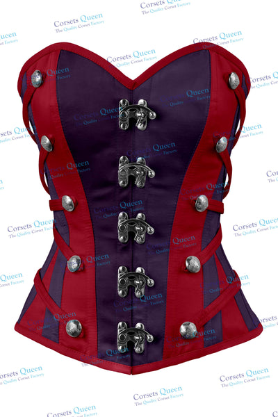 Ember Overbust Corset- Blue Authentic Hand Embroidery Corset Dress For Sale  – Corsets Queen EU